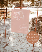 Boho Baby Shower Welcome Sign | Girl Baby Shower Welcome Sign | Pink Baby Shower | Sweet Baby Girl | Modern Baby Shower Welcome Poster | BM1