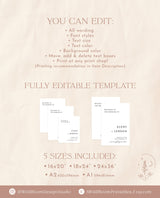 Minimalist Wedding Welcome Sign | We're So Glad You're Here | Modern Wedding Welcome Sign | Wedding Welcome Poster | Editable Template | M9