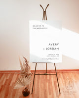Minimalist Wedding Welcome Sign | We're So Glad You're Here | Modern Wedding Welcome Sign | Wedding Welcome Poster | Editable Template | M9