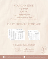 Minimalist Alphabetical Seating Chart Sign | Our Favorite People Seating Chart | Modern Wedding Seating Chart Poster | Editable Template M9