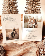 Christmas Card Template | Minimalist Christmas Card | Boho Holiday Card Template | Merry Christmas | Photo Christmas Card Template M7