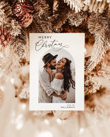 Photo Christmas Card Template | Arch Christmas Card | Boho Holiday Card | Minimalist Christmas Card | Merry Christmas | Editable Template M7