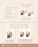 Photo Happy Holidays Card Template | Arch Christmas Card | Boho Holiday Card | Minimalist Christmas Card | Joyful Editable Template | M7