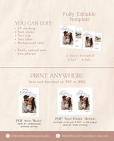 Photo Christmas Card Template | Merry Christmas Card | Boho Holiday Card | Minimalist Christmas Card | Digital Christmas Cards Template | M7