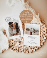 Photo Christmas Card Template | Merry Christmas Card | Boho Holiday Card | Minimalist Christmas Card | Digital Christmas Cards Template | M7