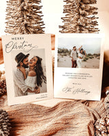Photo Christmas Card Template | Merry Christmas Card | Boho Holiday Card | Minimalist Christmas Card | Digital Christmas Cards Template | M7