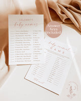 Boho Baby Shower Games | Dusty Blush Shower Bundle | Minimalist Pink Baby Shower | Modern Girl Baby Shower Games | Editable Template | M9
