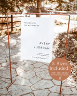 Minimalist Wedding Welcome Sign | We're So Glad You're Here | Modern Wedding Welcome Sign | Wedding Welcome Poster | Editable Template | M9