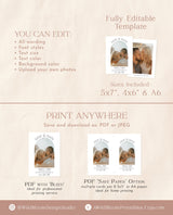 Photo Save the Date Template | Minimalist Save the Dates | Modern Save the Date | Boho Arch Save the Date Card | Editable Template | M7