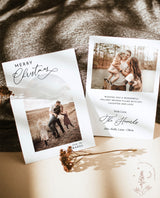 Christmas Card Template | Minimalist Christmas Card | Boho Holiday Card Template | Merry Christmas | Photo Christmas Card Template M7