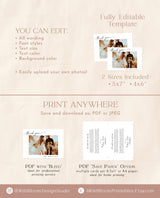 Photo Thank You Card Template | Minimalist Wedding Thank You Card | Boho Modern Wedding | Wedding Thank You Cards | Editable Template | M9