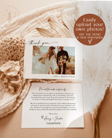 Photo Thank You Card Template | Minimalist Wedding Thank You Card | Boho Modern Wedding | Wedding Thank You Cards | Editable Template | M9