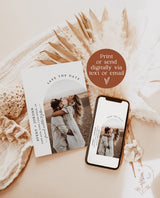 Minimalist Save the Date Template | Photo Save the Date Invite | Modern Save the Date | Boho Save the Date Cards | Editable Template | M9