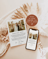 Modern Wedding Thank You Card | Minimalist Wedding Photo Thank You Card | Boho Wedding Thank You Card | Modern Minimalist Wedding | M7