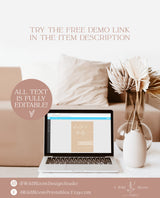 Minimalist Baby Shower Invitation | Gender Neutral Baby Shower | Hello Baby Invite | Modern Beige Baby Shower Invite | Editable Template M9