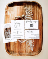 Minimalist Wedding Invitation Template | Modern Wedding Invite | Boho Wedding Invitation | Photo Wedding Invitation | Editable Template M5