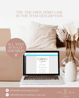 Minimalist Wedding Invitation Template | Modern Wedding Invite | Boho Wedding Invitation | Photo Wedding Invitation | Editable Template M5