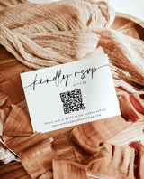 QR Code Response Card | Modern Wedding Reply Card | Minimalist QR Code Response Card | Minimalist Wedding Reply Card | RSVP Cards | M5