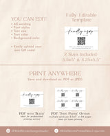 QR Code Response Card | Modern Wedding Reply Card | Minimalist QR Code Response Card | Minimalist Wedding Reply Card | RSVP Cards | M5