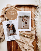 Minimalist Save the Date Template | Photo Save the Date Invite | Modern Save the Dates | Boho Save the Date Cards | Editable Template | M7