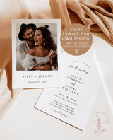 Minimalist Wedding Invitation Template | Editable Minimalist Wedding Invite | Modern Wedding Invite | Photo Wedding Invitation | M9