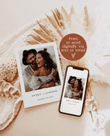 Minimalist Wedding Invitation Template | Editable Minimalist Wedding Invite | Modern Wedding Invite | Photo Wedding Invitation | M9