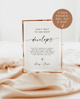 Wedding Disposable Camera Sign | Can't Wait to See What Develops | Camera Instructions | Minimalist Wedding Sign | Editable Template | M9