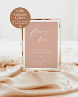 Flower Bar Sign | Modern Minimalist Bridal Shower Sign | Floral Baby Shower Sign | Build Your Bouquet | Editable Template | M9