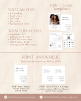 Minimalist Wedding Invitation Template | Boho Wedding Invitation | Modern Wedding Invite | Photo Wedding Invitation | Editable Template M9