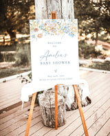 Baby Shower Welcome Sign | Floral Baby Shower Welcome Sign | Boy Baby Shower | Gender Neutral Welcome Sign | Baby in Bloom Welcome | W8