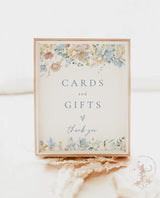 Floral Cards and Gifts Sign | Baby Shower Gift Sign | Modern Floral Wedding Gifts Sign | Bridal Shower Gift Sign | Editable Template | W8