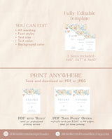 Floral Favors Sign Template | Modern Floral Favors Sign | Wedding Favors Sign | Boho Bridal Shower Favors Sign | Boy Baby Shower Sign | W8