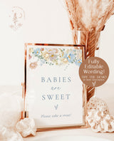 Floral Custom Sign Template | Wildflower Bridal Shower Sign | Floral Baby Shower Sign | Gender Neutral Shower Sign | Boy Baby Shower | W8