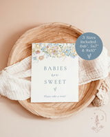 Babies are Sweet Please Take A Treat | Modern Floral Babies are Sweet Sign | Wildflower Dessert Table Sign | Boy Baby Shower Sign | W8
