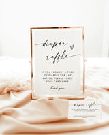 Diaper Raffle Sign Template | Minimalist Baby Shower Sign | Modern Baby Shower | Gender Neutral Diaper Raffle Game Sign | M9