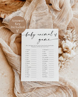 Baby Animal Shower Game | Modern Minimalist Baby Shower Game | Gender Neutral Baby Shower | Baby Animal Game | Editable Template | M9