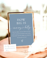 Boho Baby Shower Games | Gender Neutral | Boy Baby Shower Bundle | Modern Floral Baby Shower | Blue Baby Shower Game | Editable Template W8