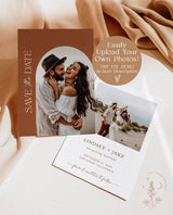Photo Save the Date Template | Modern Save the Date Template | Minimal Save the Date | Boho Arch Save the Date Card | Editable Template | D1