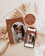Photo Save the Date Template | Modern Save the Date Template | Minimal Save the Date | Boho Arch Save the Date Card | Editable Template | D1