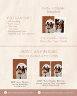 Save the Date Template | Photo Save the Date Invite | Minimalist Save the Date | Boho Save the Date Cards | Editable Template | M9