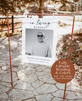 Funeral Memorial Sign | Celebration of Life | In Loving Memory Sign | Funeral Welcome Sign | Memorial Sign | Editable Template | M9