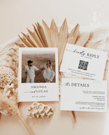 Minimalist Wedding Invitation Template | Modern Wedding Invite | Boho Wedding Invitation | Photo Wedding Invitation | Editable Template M9