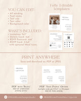 Minimalist Wedding Invitation Template | Modern Wedding Invite | Boho Wedding Invitation | Photo Wedding Invitation | Editable Template M9