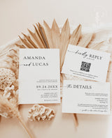 Minimalist Wedding Invitation Template | Boho Wedding Invitation | Modern Wedding Invite | Photo Wedding Invitation | Editable Template M9