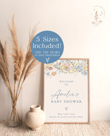 Baby Shower Welcome Sign | Floral Baby Shower Welcome Sign | Boy Baby Shower | Gender Neutral Welcome Sign | Baby in Bloom Welcome | W8