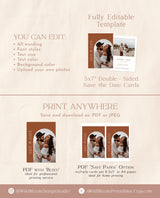 Photo Save the Date Template | Modern Save the Date Template | Minimal Save the Date | Boho Arch Save the Date Card | Editable Template | D1