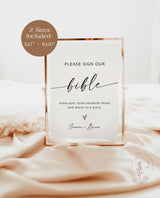 Please Sign Bible Guestbook Sign | Minimalist Wedding Guestbook | Modern Sign Our Bible Sign | Modern Minimalist Wedding Signage | M9
