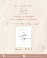Custom Sign Template | 18x24" Customizable Signage | Modern Minimalist Wedding Sign | Wedding Welcome Poster | Editable Template | M9