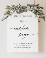 Custom Sign Template | 18x24" Customizable Signage | Modern Minimalist Wedding Sign | Wedding Welcome Poster | Editable Template | M9