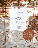 Custom Sign Template | 18x24" Customizable Signage | Modern Minimalist Wedding Sign | Wedding Welcome Poster | Editable Template | M9